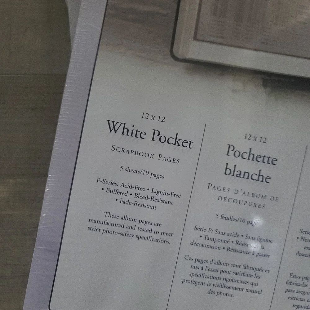 Creative Memories WHITE POCKET Scrapbook 10 Pages 5 Sheets 12x12 NEW (3)